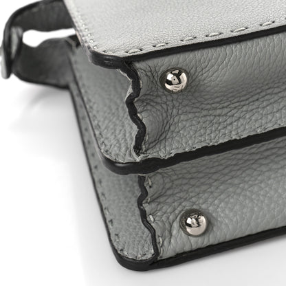 Fendi Cuoio Romano Selleria Bi-Color Small Peekaboo I SEE U Satchel Ghiaccio Asfalto 6 of 7