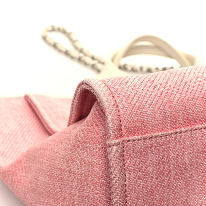 Chanel Woven Straw Raffia Medium Deauville Tote Pink White 11 of 14
