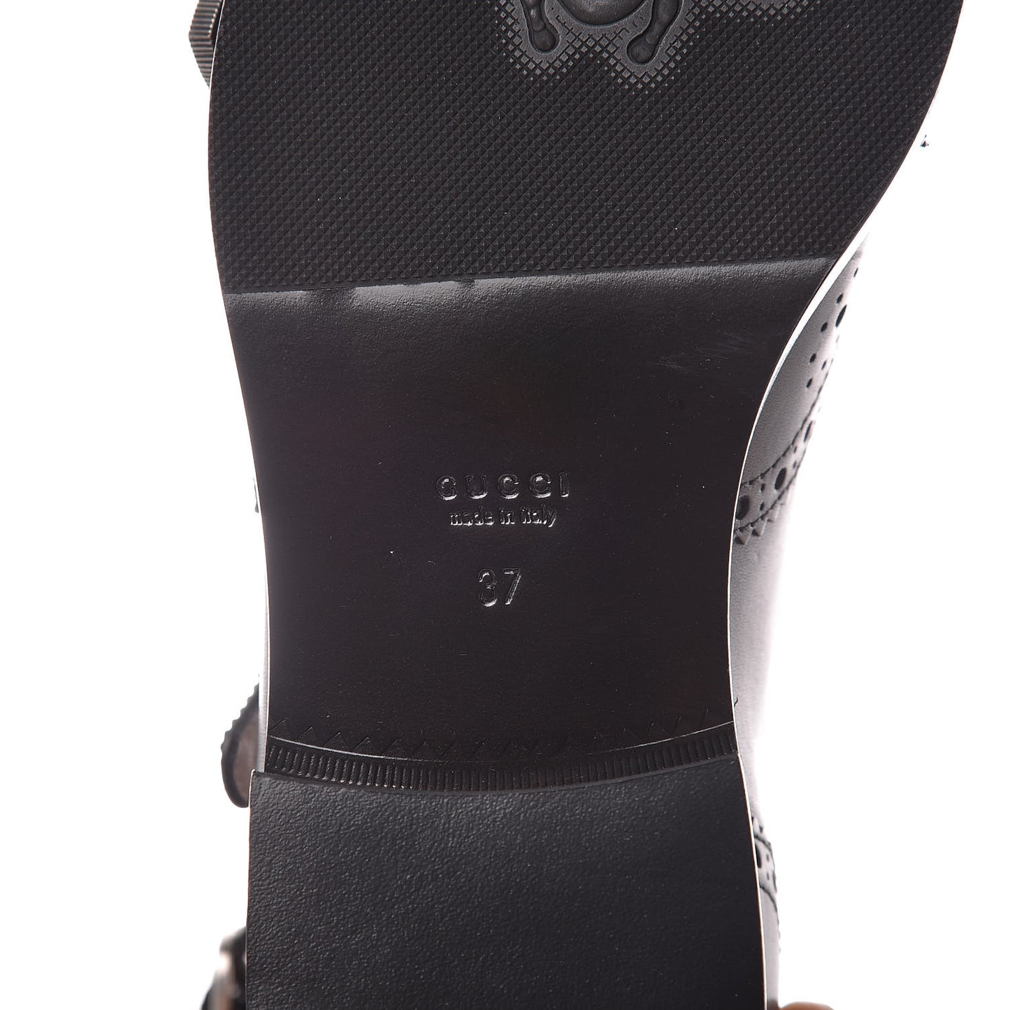 Calfskin Queercore Brogue Knee High Boots 37 Black