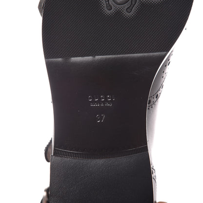 Gucci Calfskin Queercore Brogue Knee High Boots 37 Black 7 of 8