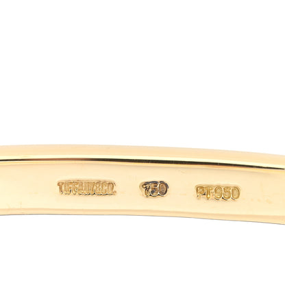 Tiffany 18K Yellow Gold Platinum Diamond 4.5mm Etoile Bangle Bracelet 3 of 3