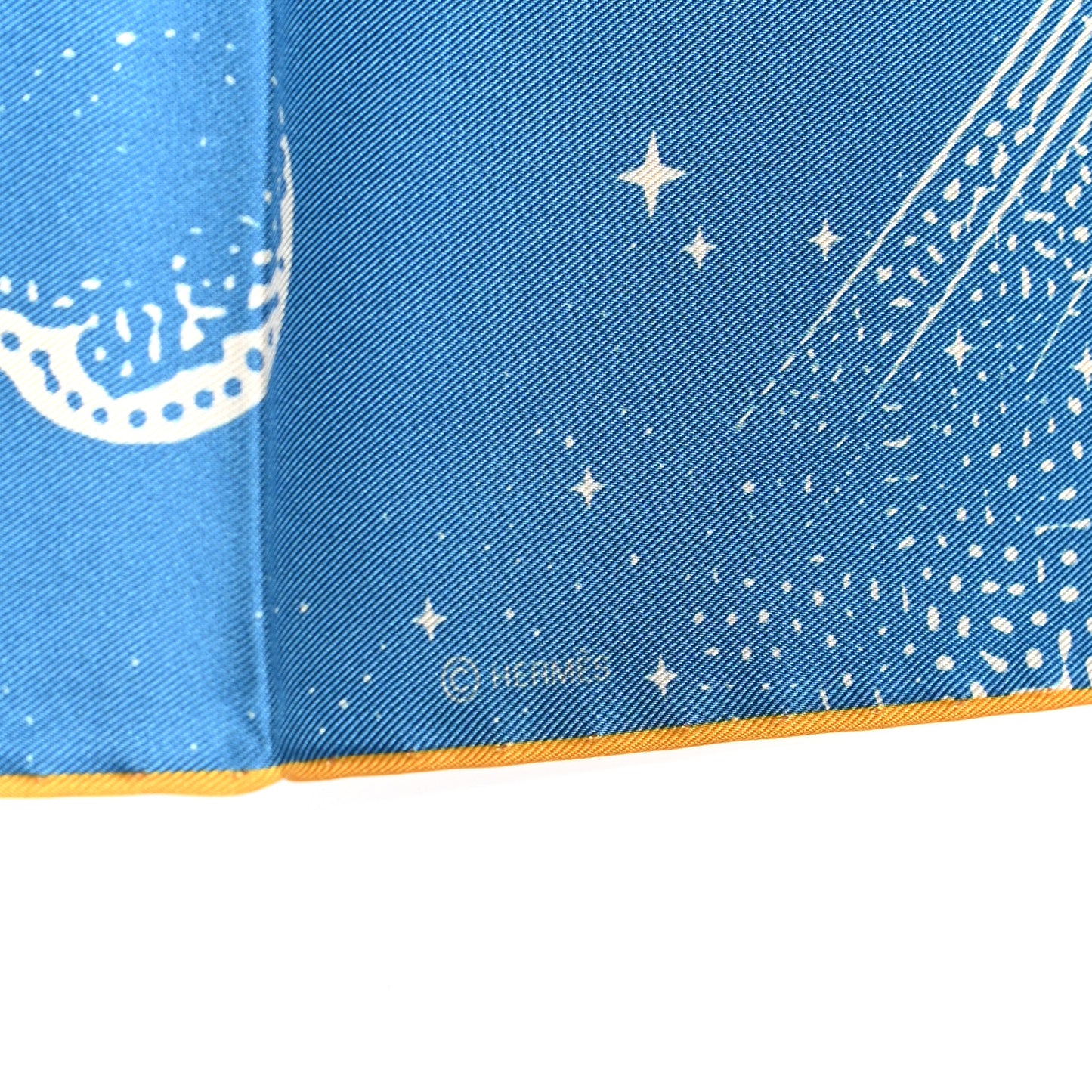 Silk Clair De Lune Double Face Scarf 90 Black Jaune D'Or Bleu