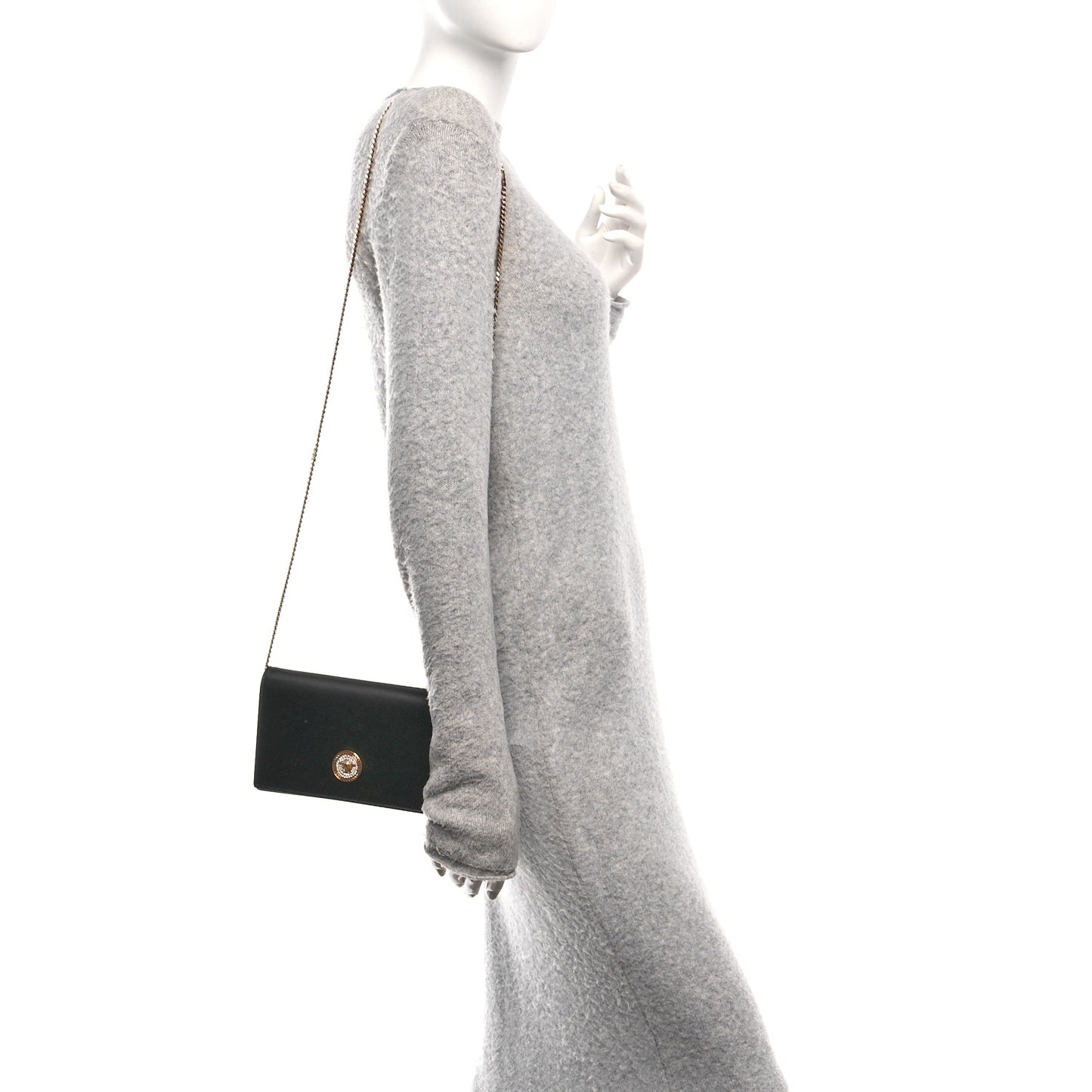 Satin La Medusa Mini Crossbody Black