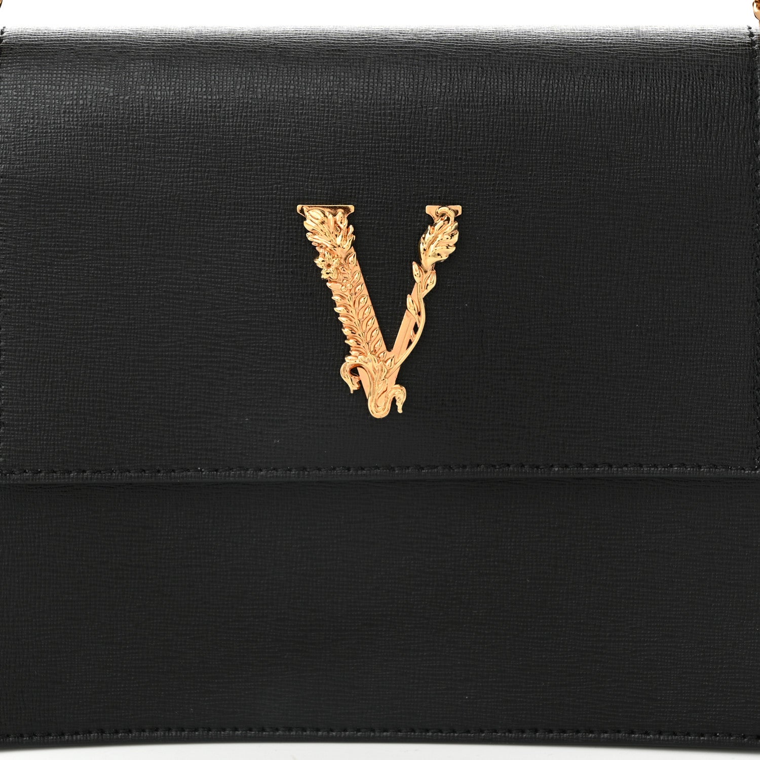 Versace Saffiano Virtus Small Shoulder Bag Black 7 of 10