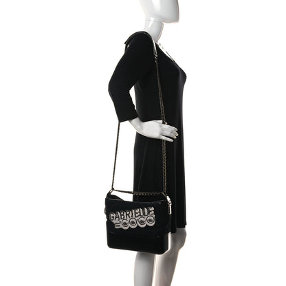 Chanel Wool Calfskin Quilted Medium Gabrielle Hobo Black 3 of 10