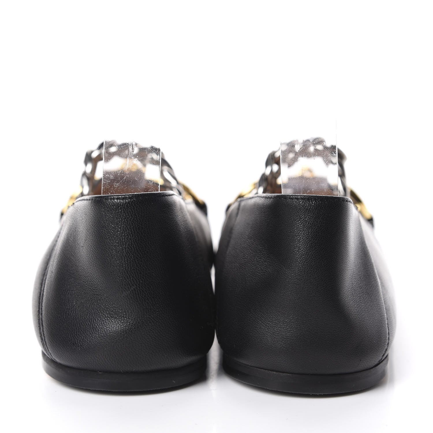Gucci Nappa Lumiere Deva Horsebit Chain Embellished Flats 38 Black 5 of 9