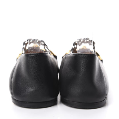 Gucci Nappa Lumiere Deva Horsebit Chain Embellished Flats 38 Black 5 of 9