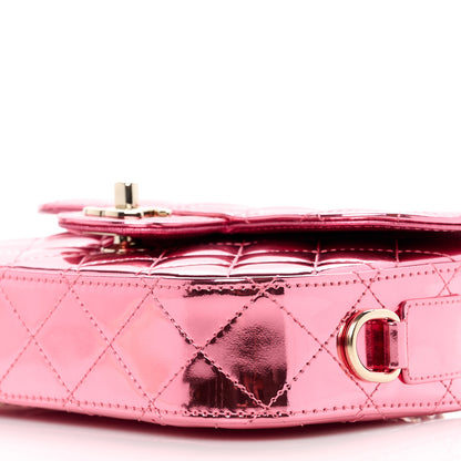 Chanel Mirror Calfskin Metallic Lambskin Quilted Hollywood Boulevard Mini Flap With Star Coin Purse Pink 11 of 13