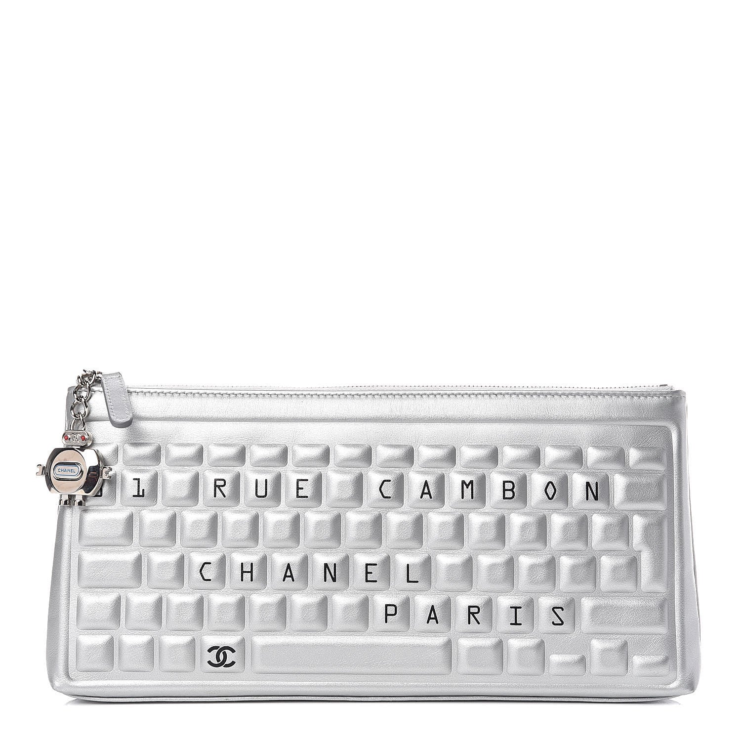 Chanel Metallic Calfskin Keyboard Pouch Silver 1 of 11