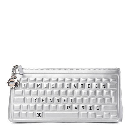 Chanel Metallic Calfskin Keyboard Pouch Silver 1 of 11