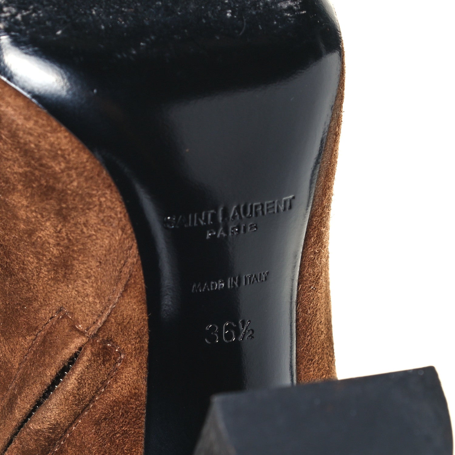 Saint Laurent Suede Joplin Buckle Booties 36.5 Land 8 of 10