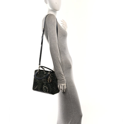 Christian Dior Smooth Calfskin Beaded Animals Medium Lady Dior Black Multicolor 2 of 10