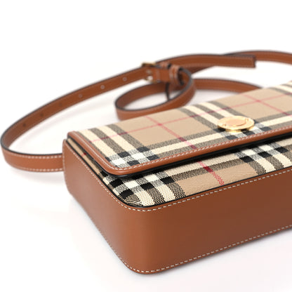Burberry E-Canvas Vintage Check Hampshire Crossbody Archive Beige 7 of 8