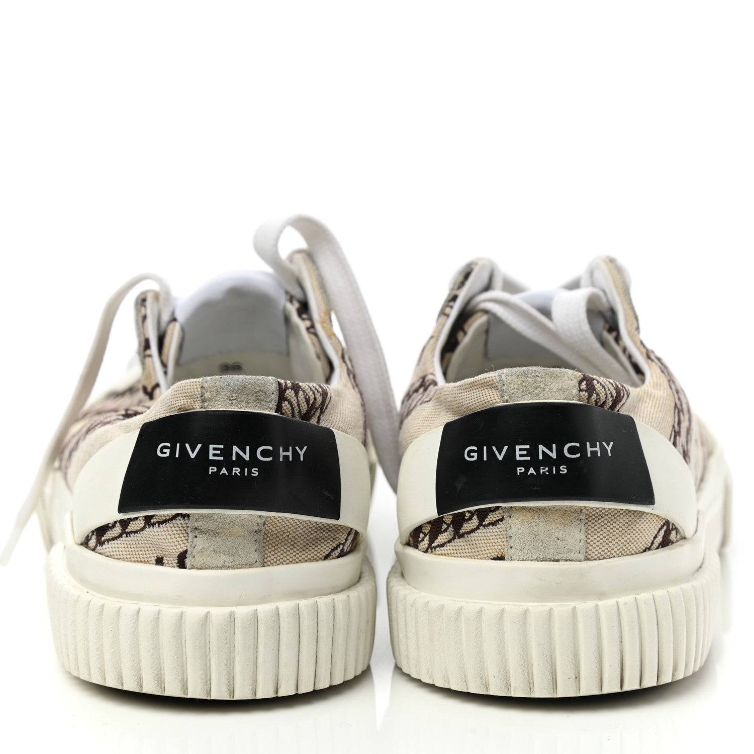 Givenchy Canvas Chain Logo Printed Womens Tennis Sneakers 38 Beige Brown 4 of 12