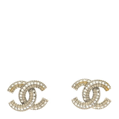 Chanel Baguette Crystal CC Earrings Silver 1 of 4