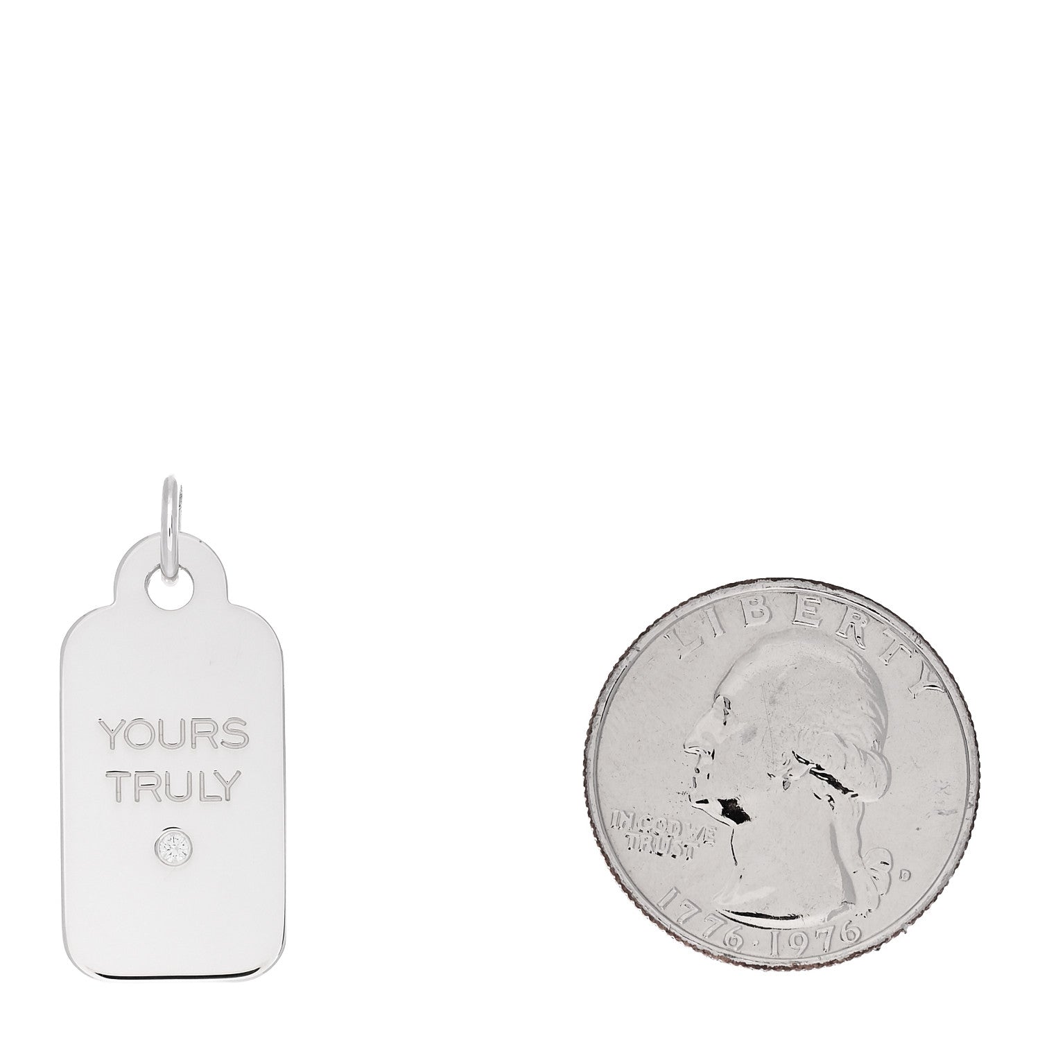 Tiffany Sterling Silver Diamond Yours Truly Charm 2 of 4