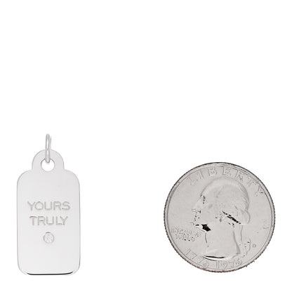 Tiffany Sterling Silver Diamond Yours Truly Charm 2 of 4
