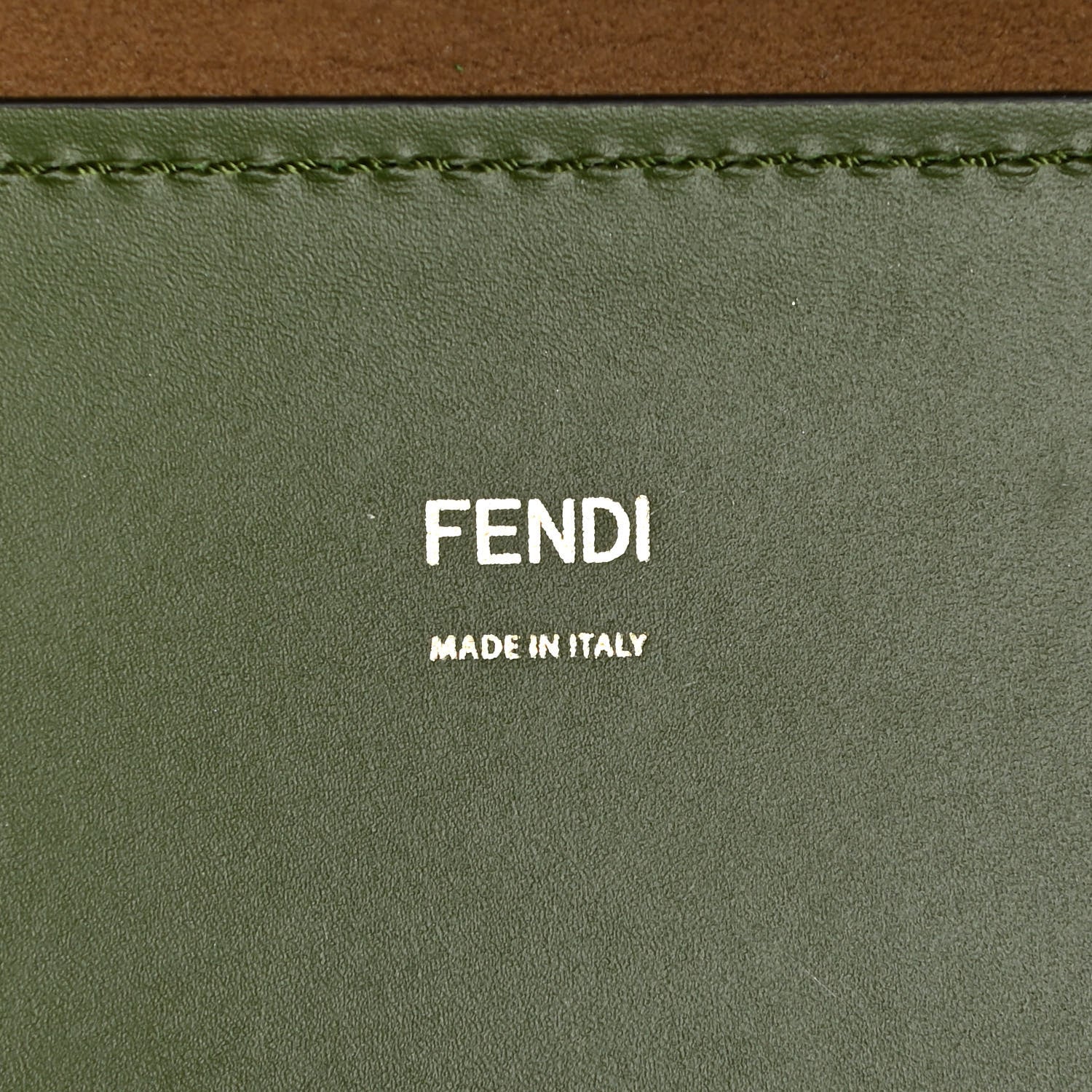 Fendi Vitello King Plexiglass Logo Embossed Medium Fendi Sunshine Shopper Tote Avocado 8 of 10
