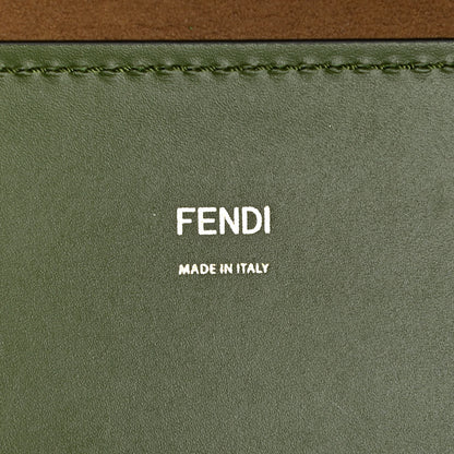 Fendi Vitello King Plexiglass Logo Embossed Medium Fendi Sunshine Shopper Tote Avocado 8 of 10