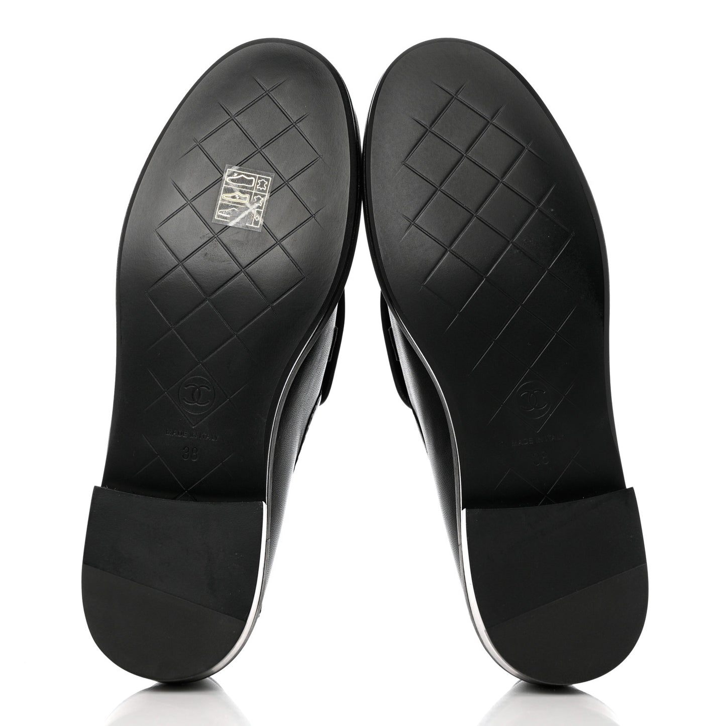 Lambskin Quilted CC Turnlock Loafers 38 Black