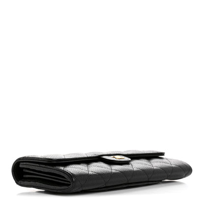 Chanel Caviar Quilted Large Gusset Flap Wallet Black 4 of 9
