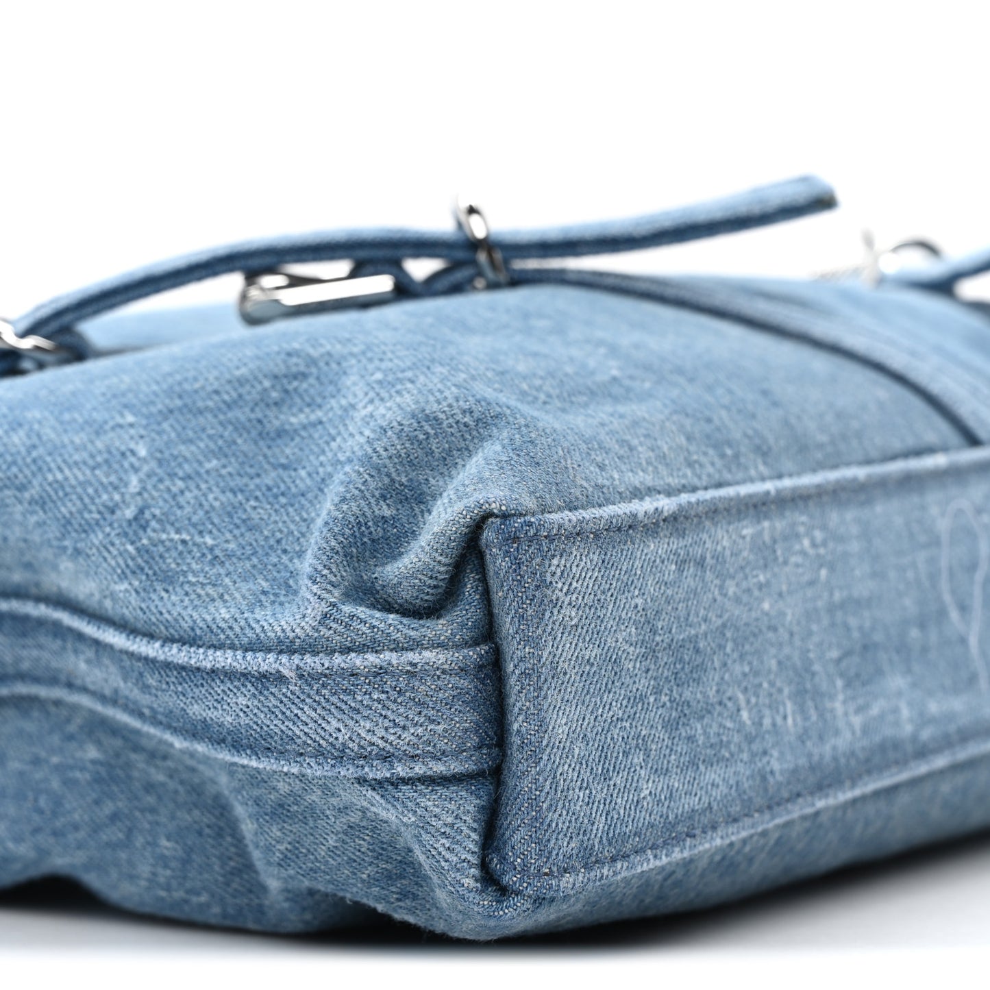 Washed Denim Medium Voyou Bag Medium Blue