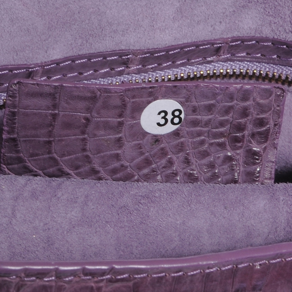 Nancy Gonzalez Crocodile Satchel Purple 7 of 7