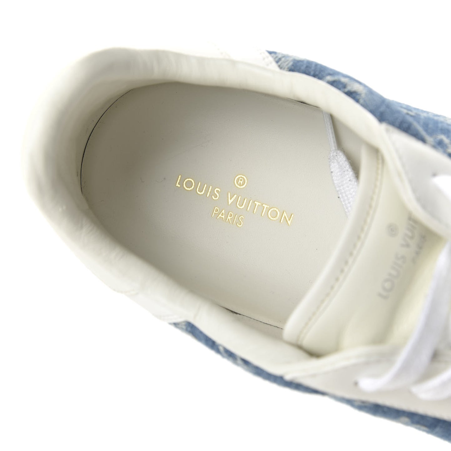 Calfskin Monogram Denim Rivoli Sneakers 11 White