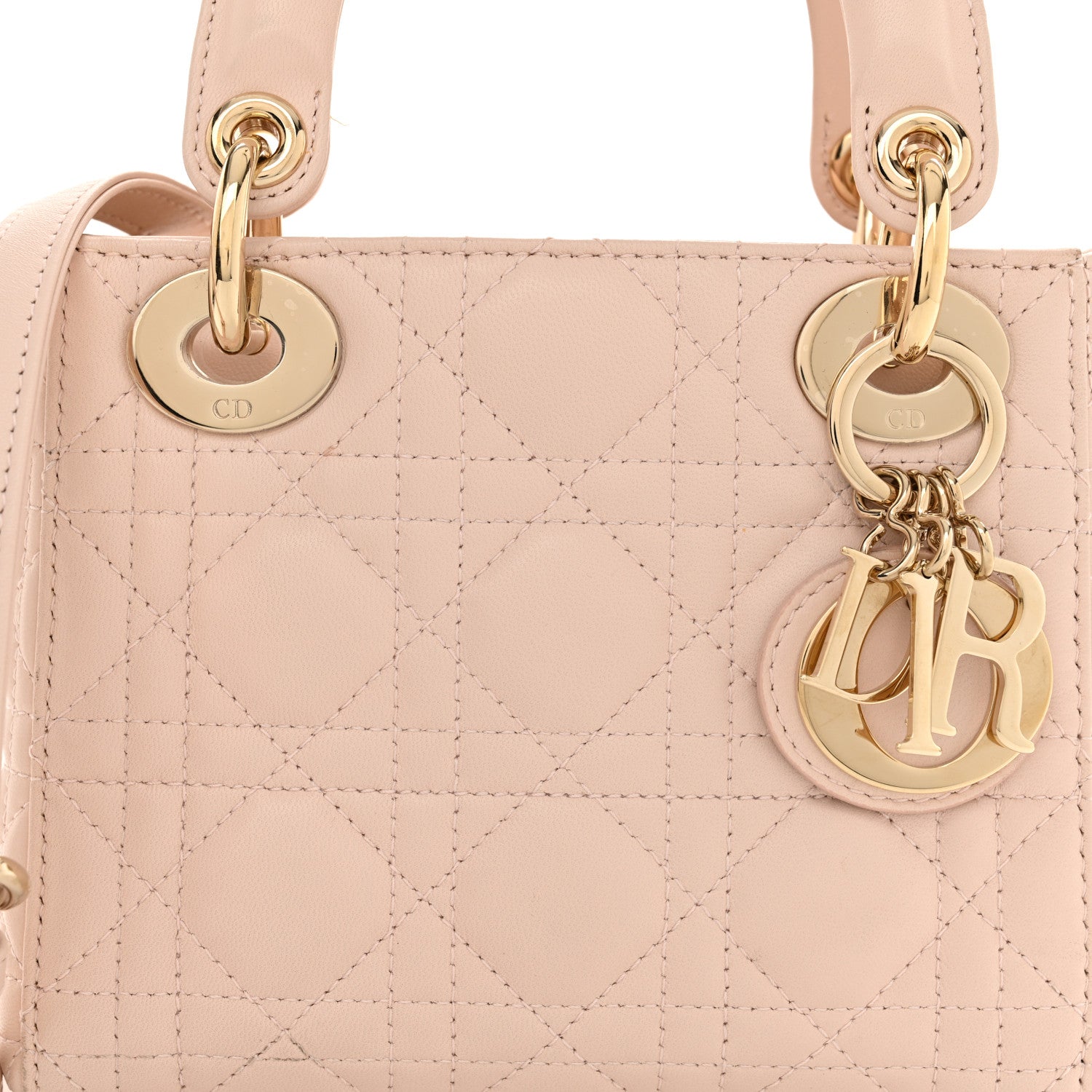 Christian Dior Lambskin Cannage Mini Lady Dior Aesthetic Beige 8 of 14