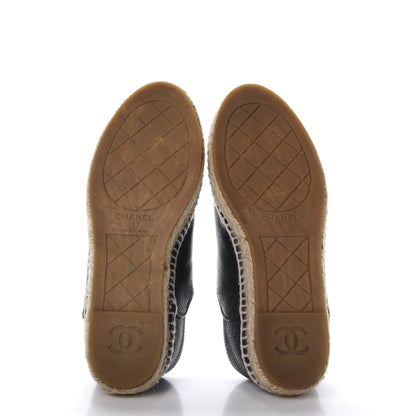 Chanel Grained Calfskin CC Espadrilles 37 Black 7 of 11