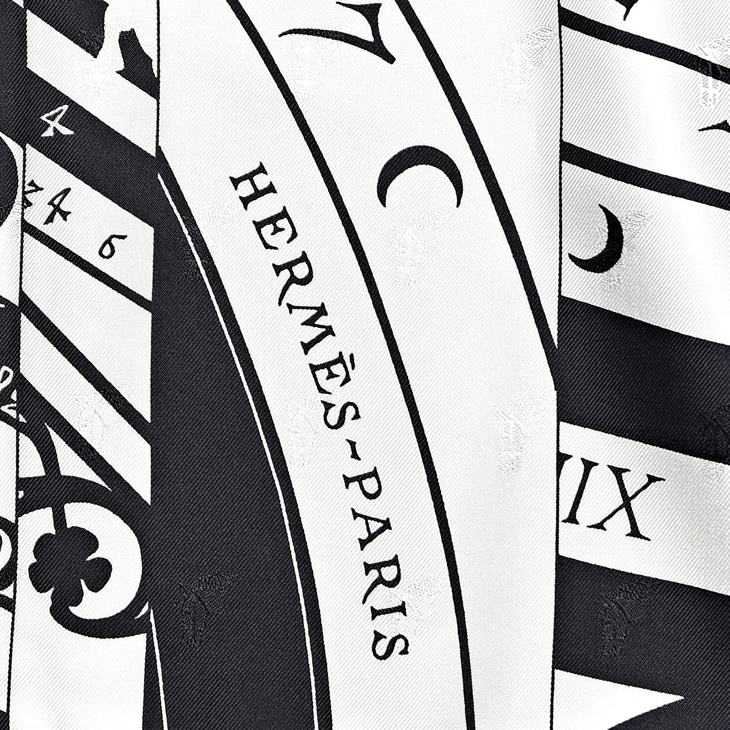 Hermes Silk Carre Astrologie Nouvelle Tattoo Scarf 90 Black White 3 of 6