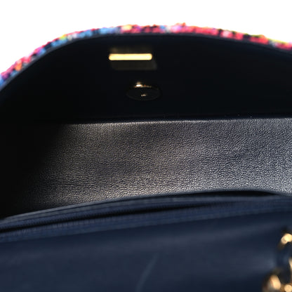 Chanel Tweed Quilted Mini Rectangular Flap Navy Blue Multicolor 5 of 11