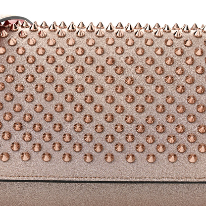 Christian Louboutin Metallic Calfskin Glitter Spikes Multimetal Paloma Clutch Rose Gold 7 of 9