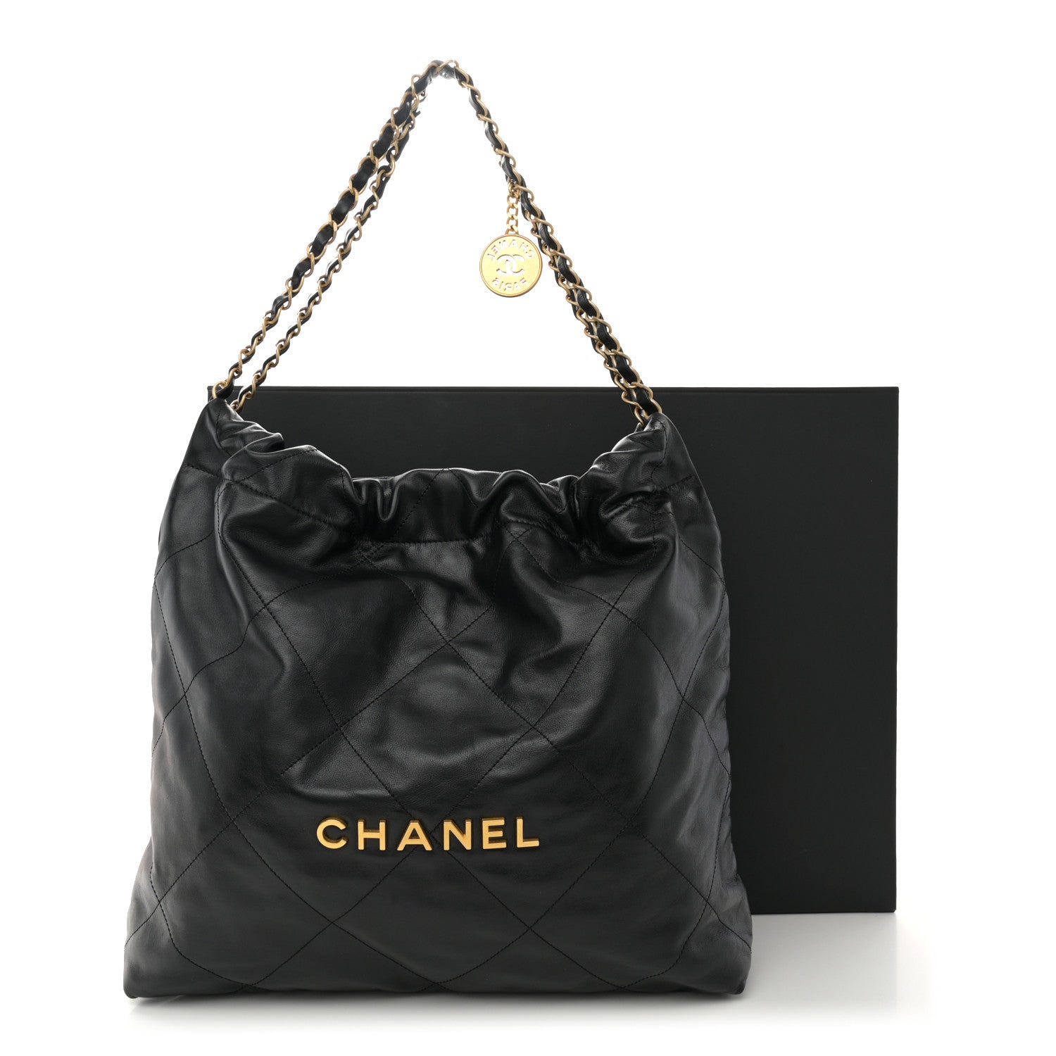 Chanel Shiny Calfskin Quilted Chanel 22 Black 13 of 13
