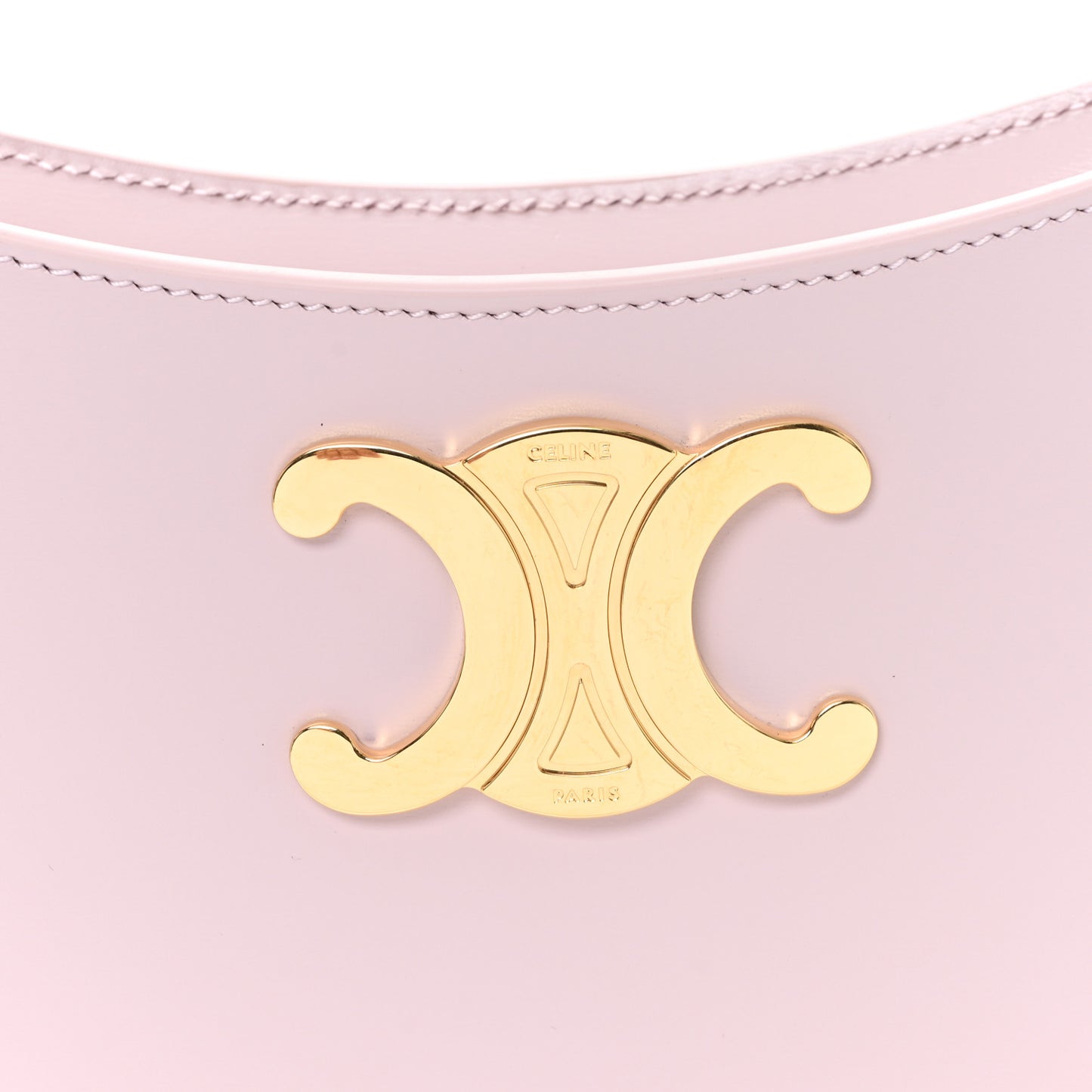 Shiny Calfskin Medium Tilly Triomphe Shoulder Bag Bleached Pink