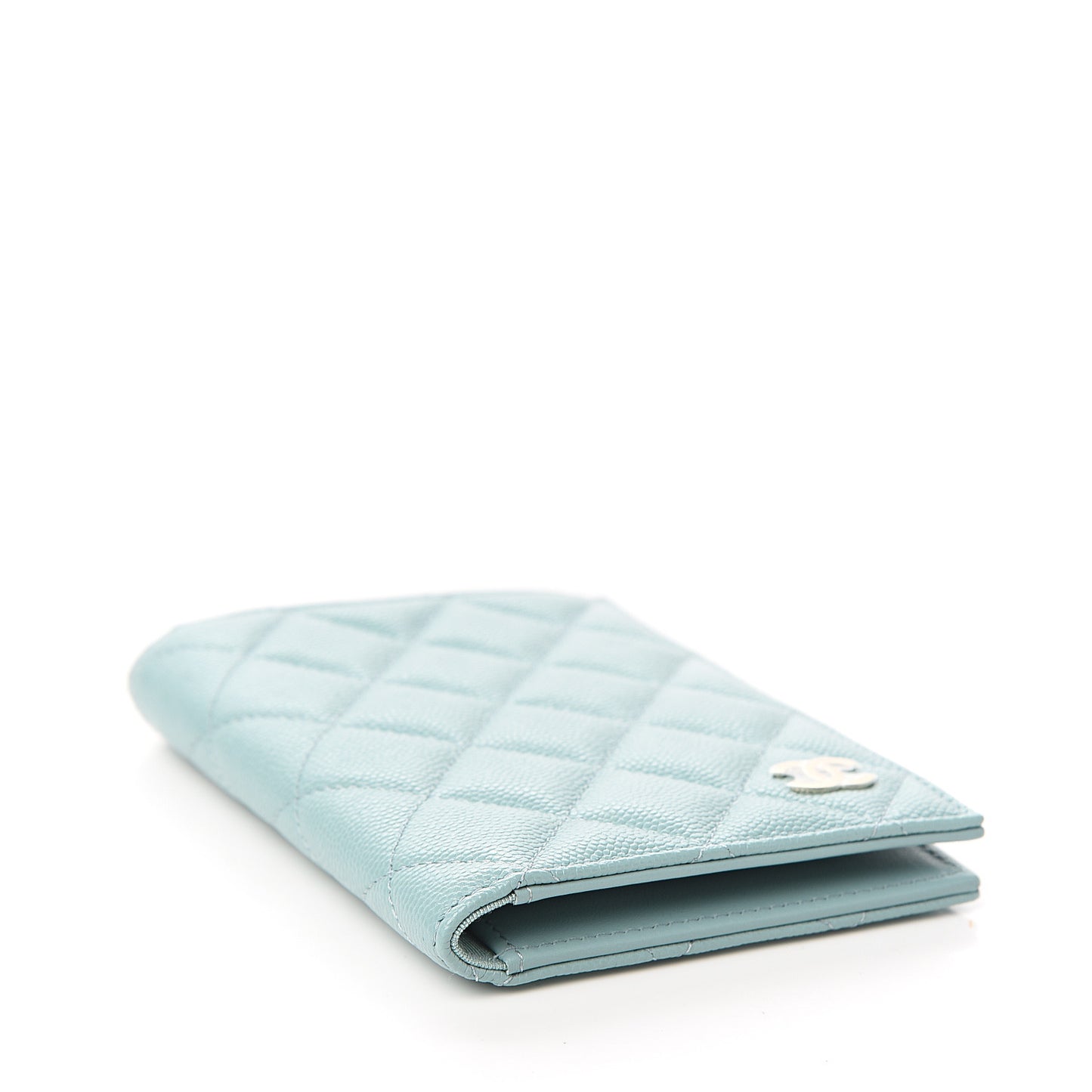 Caviar Quilted Passport Holder Blue