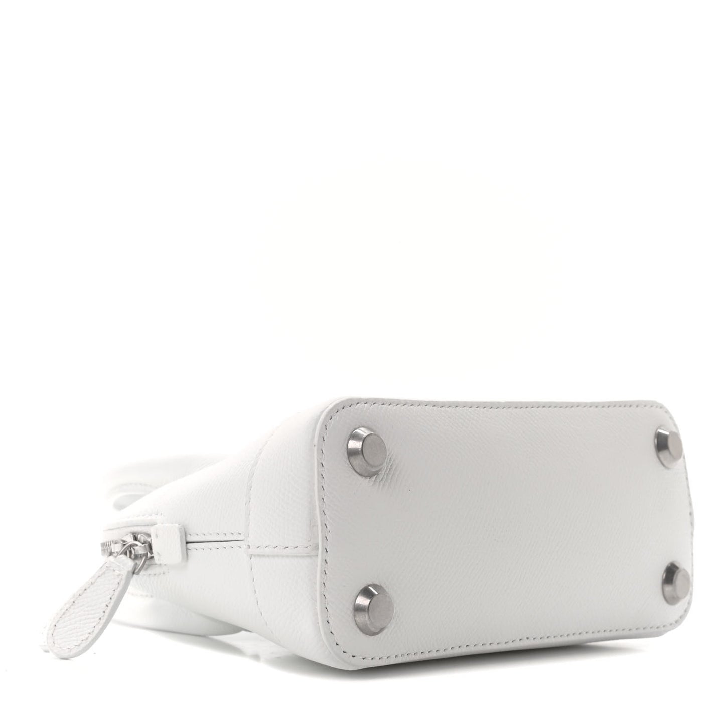 Grained Calfskin XXS Ville Top Handle Bag White Black