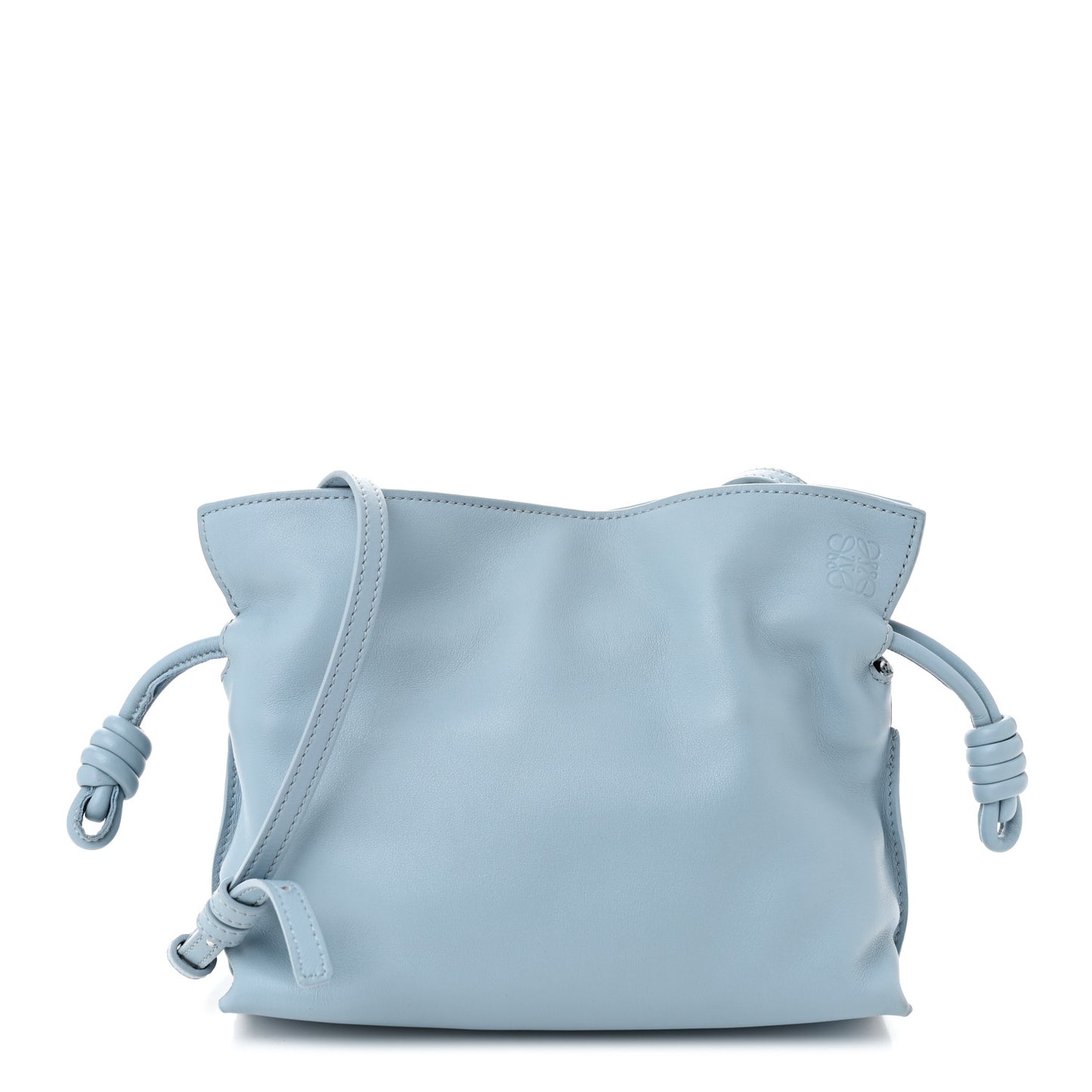 Nappa Mini Flamenco Knot Bag Dusty Blue