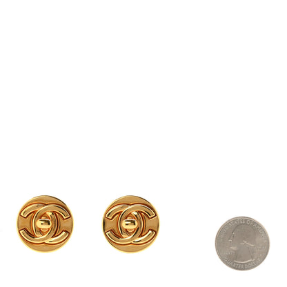 Chanel Metal CC Turnlock Clip On Earrings Gold 2 of 4