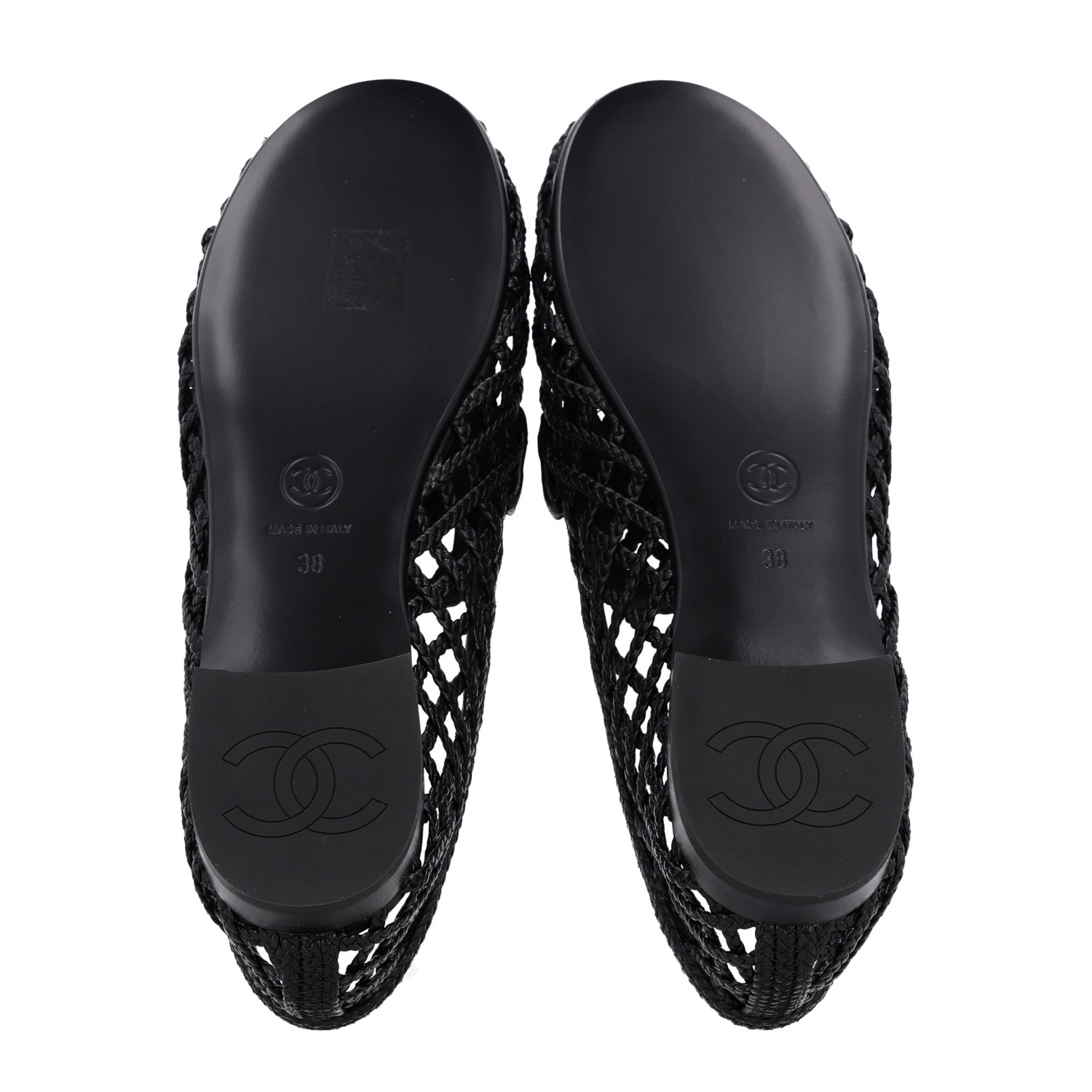 Chanel Braided Lambskin CC Mocassin Loafers 38 Black 8 of 10