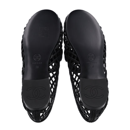 Chanel Braided Lambskin CC Mocassin Loafers 38 Black 8 of 10