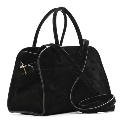 The Row Suede Soft Margaux 10 Bag Black 3 of 9