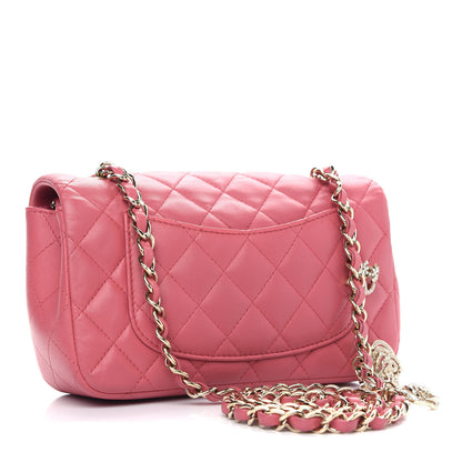 Chanel Lambskin Quilted Valentine Charms Mini Rectangular Flap Pink 2 of 10
