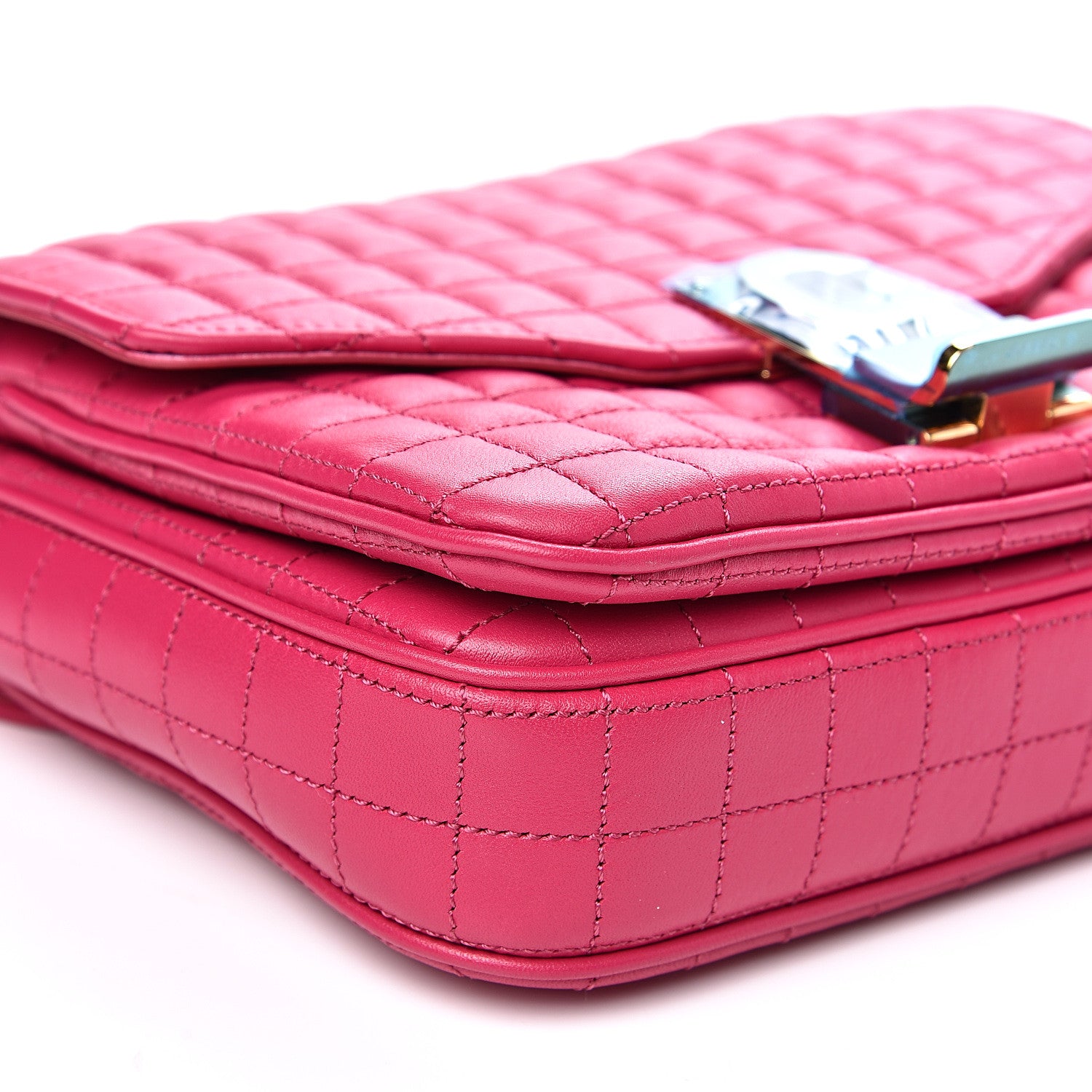 Celine Calfskin Quilted Medium C Bag Pink 6 of 7