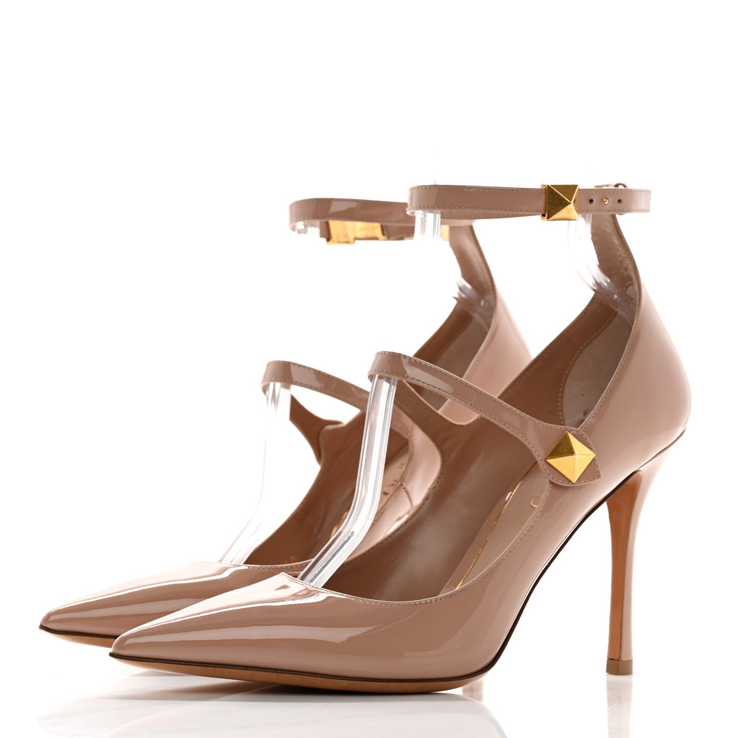 Patent Tiptoe Ankle Strap 100mm Pumps 40 Rose Cannelle