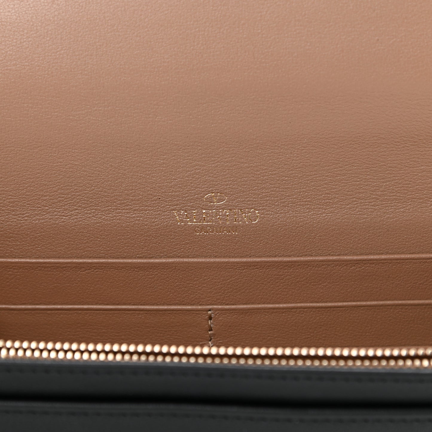 Calfskin Stud Flap Wallet On Chain Black