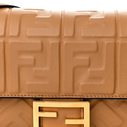 Fendi Nappa FF 1974 Embossed Baguette Miele Scuro 8 of 11