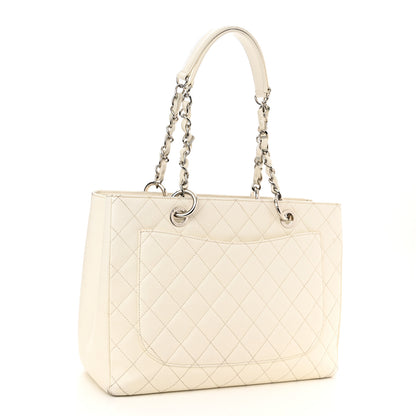 Chanel Caviar Quilted Grand Shopping Tote GST White 3 of 19