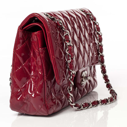 Chanel Patent Medium Double Flap Red 3 of 9