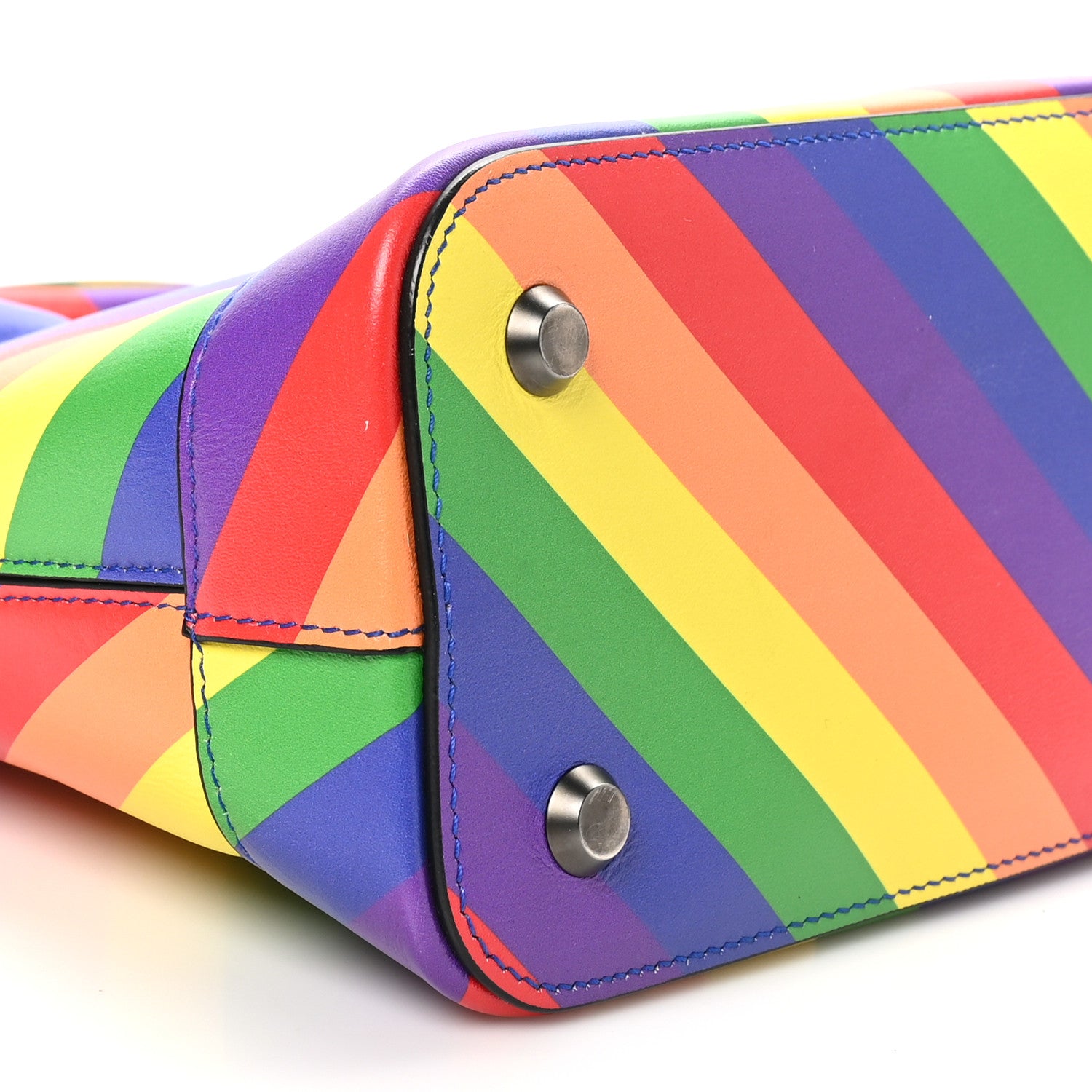 Balenciaga Smooth Calfskin Logo Rainbow S Ville Top Handle Bag Multicolor 9 of 11